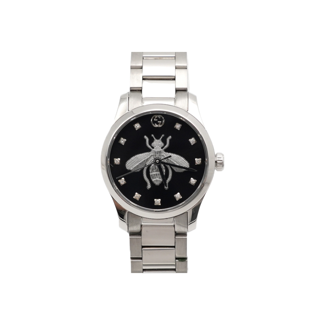 IT5GFFJHJ57C Gucci Timeless Bee Diamond Watch 27MM Steel Quartz for Women