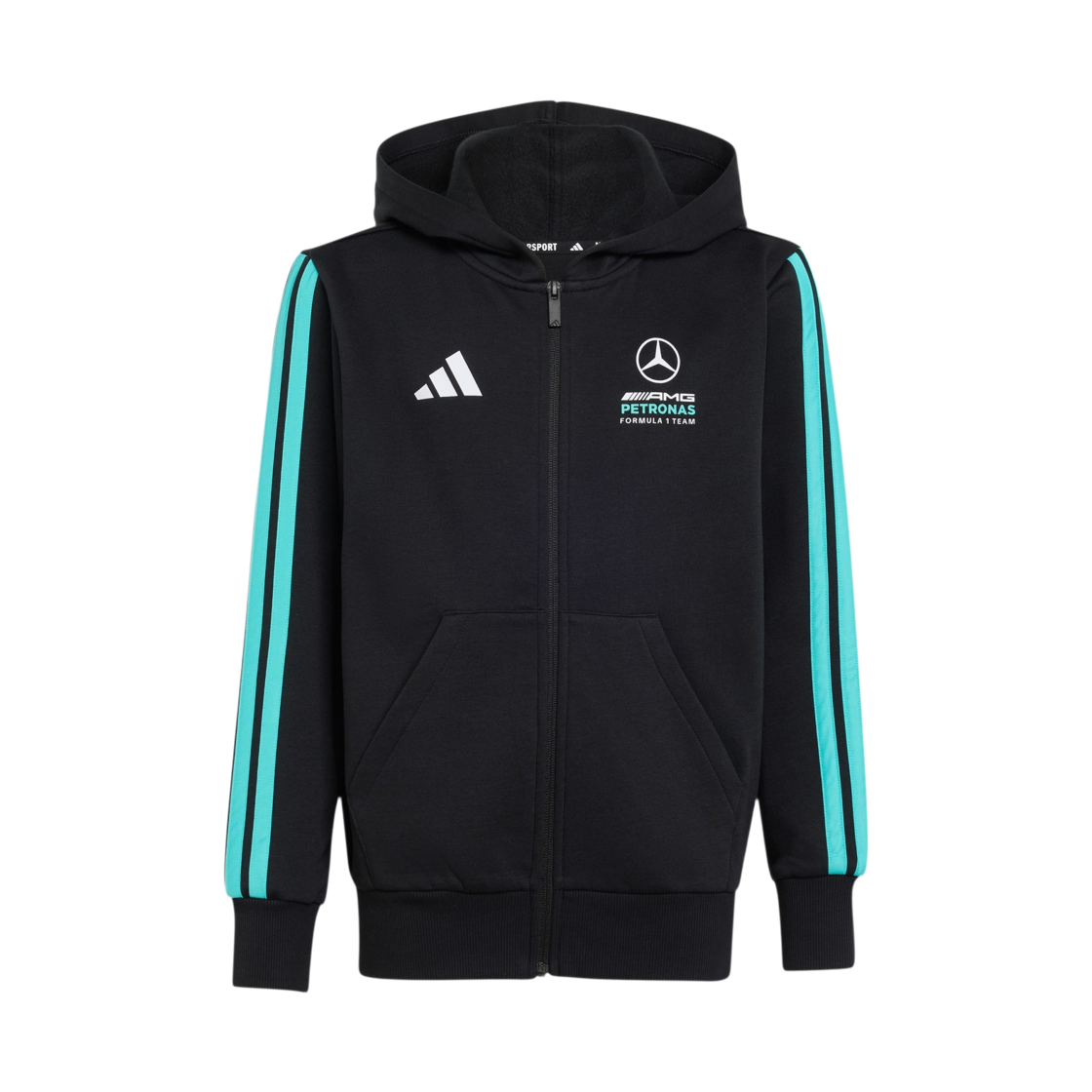 KE5919 (Kids) Adidas x Mercedes AMG Petronas F1 Team DNA Full-Zip Hoodie Black Semi Mint Rush - KR Sizing (Non Marking Ver.)