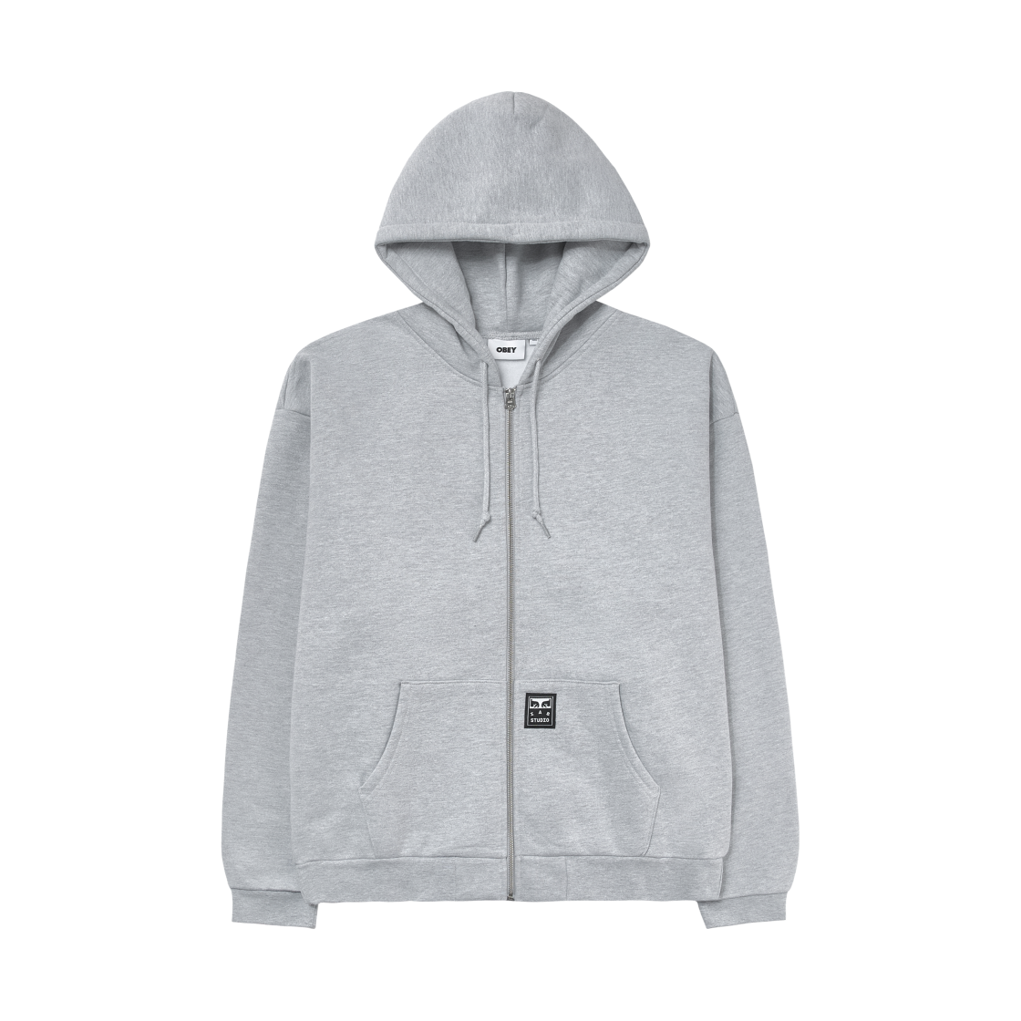아이앱 스튜디오 x 오베이 아이콘 엑스트라 헤비 집업 후드 그레이 헤더(IAB Studio x Obey Icon Extra Heavy Zip Hoodie Grey Heather) - 2