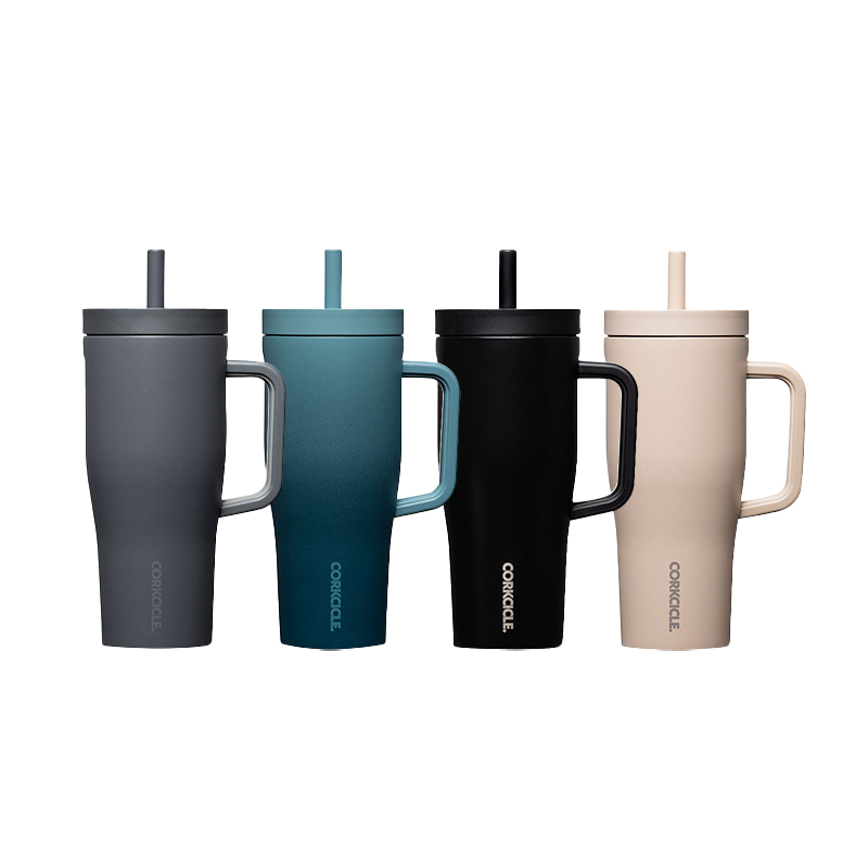 콕시클 CORKCICLE 크루저 22oz 스텐 보냉 텀블러 밀폐 손잡이 빨대 650ml(CORKCICLE Cruiser 22oz Stainless Steel Insulated Tumbler Leakproof with Handle & Straw 650ml)