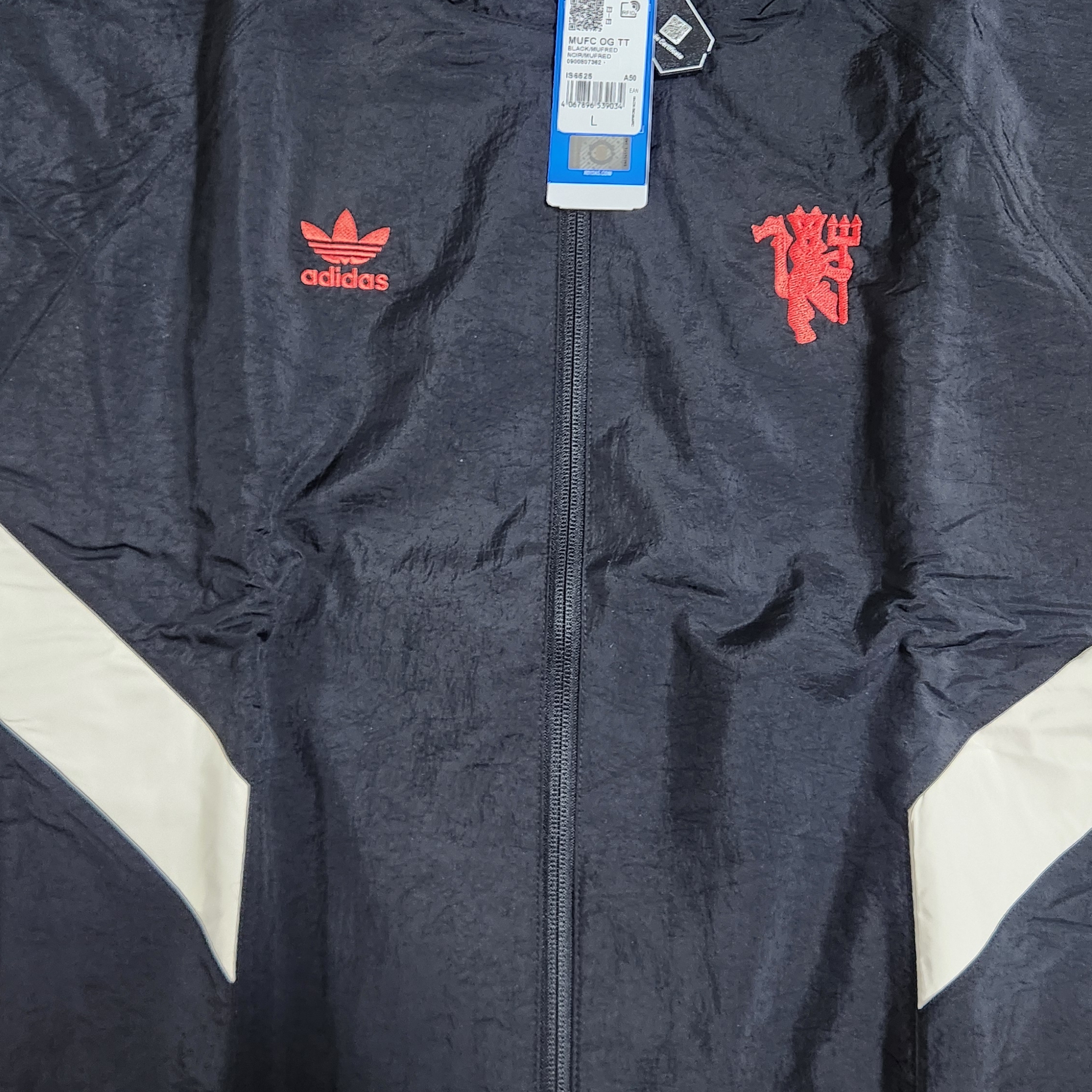 Adidas Manchester United Originals Track Top Black Red - KR Sizing 착용 스타일