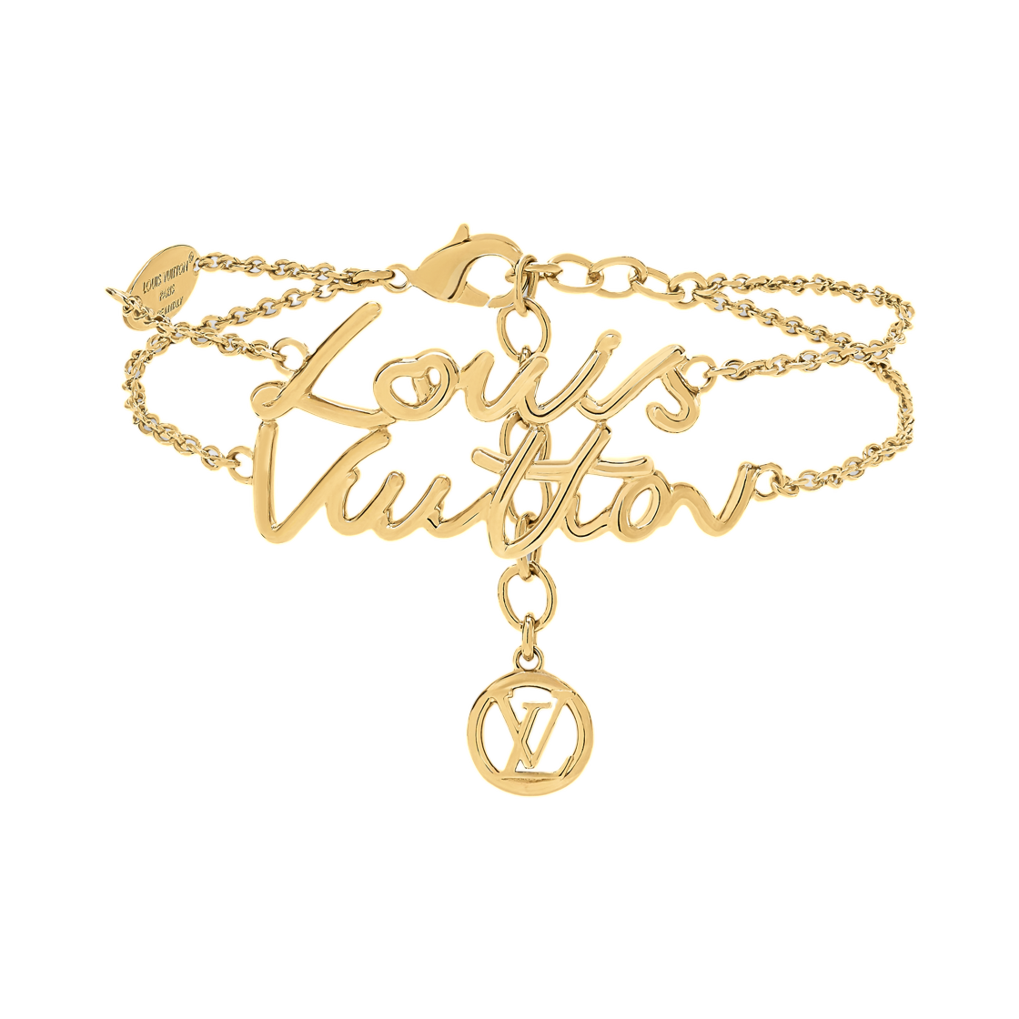 M1860A (W) Louis Vuitton LV Script Bracelet Gold