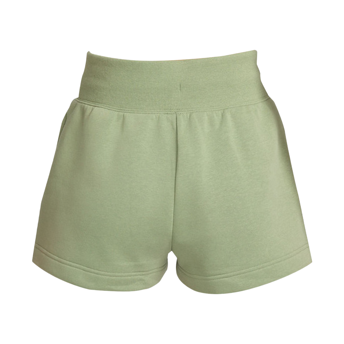 (W) 나이키 NSW 피닉스 플리스 하이웨이스트 쇼츠 올리브 그린 블랙 - 아시아((W) Nike NSW Phoenix Fleece High Waisted Shorts Olive Green Black - Asia) - 2