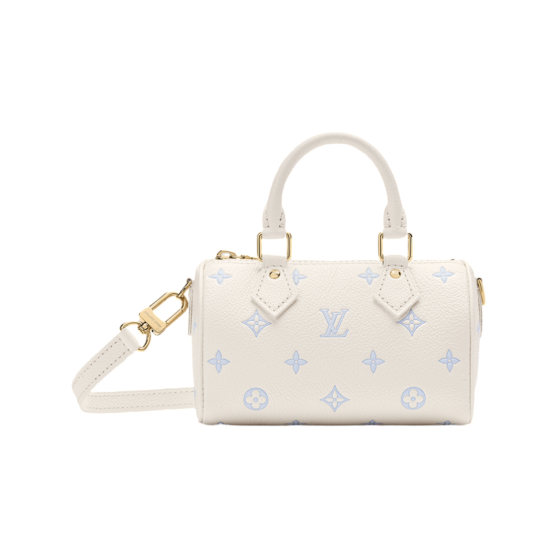 M27702 Louis Vuitton Nano Speedy Milky White Blue