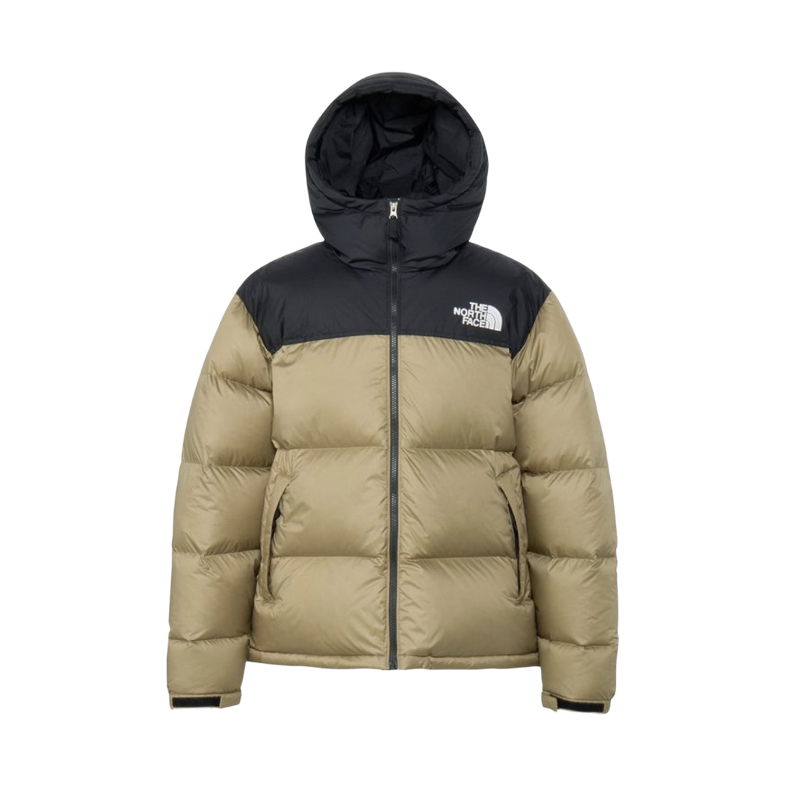 ND92559 The Norfh Face Nuptse Hoodie Black Classic Khaki