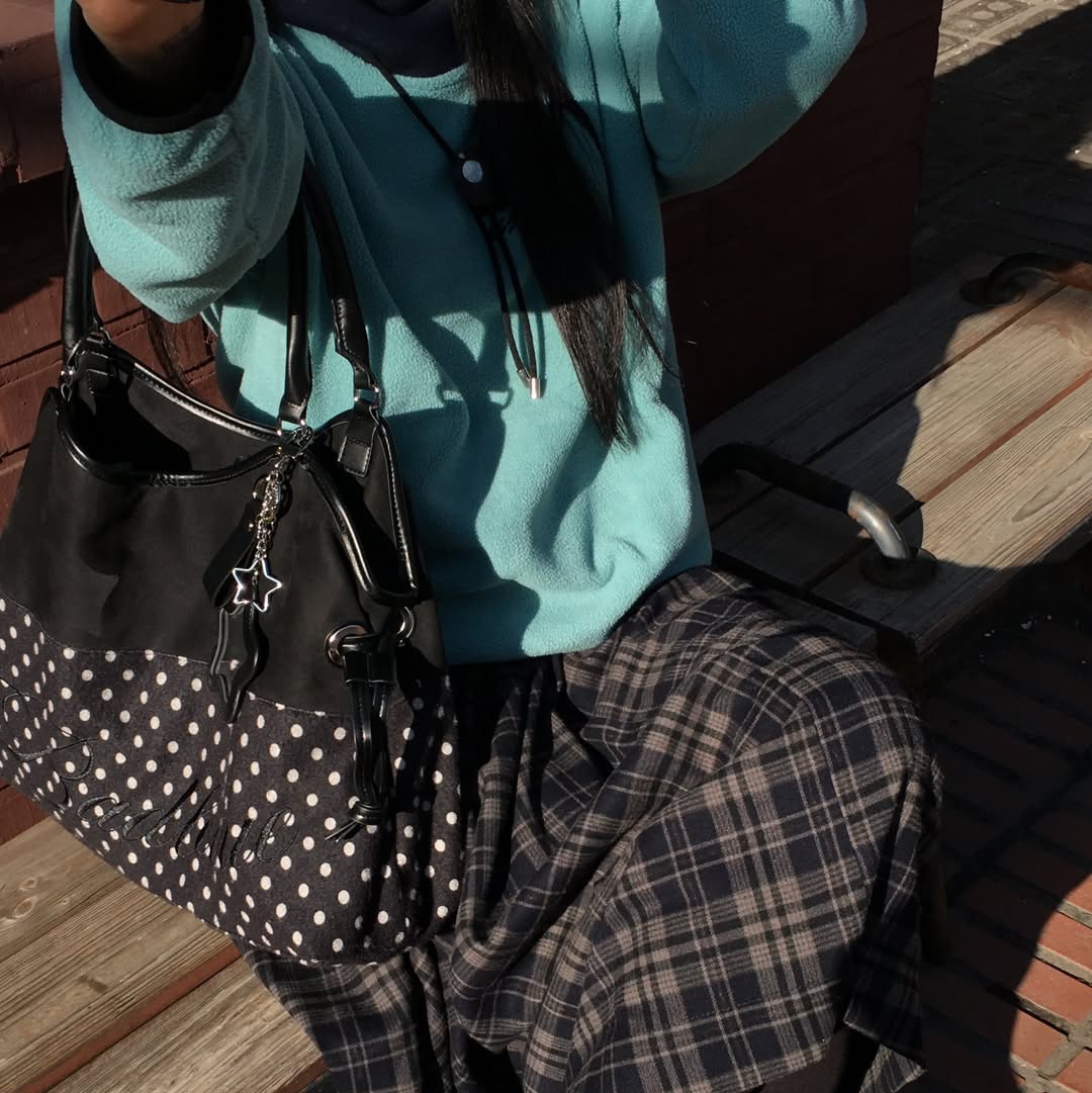 Express Holiday Cloud Symbol Pleece Anorak Mint, Express Holiday Cloud Symbol Pleece Anorak Brown 착용 스타일 - 2