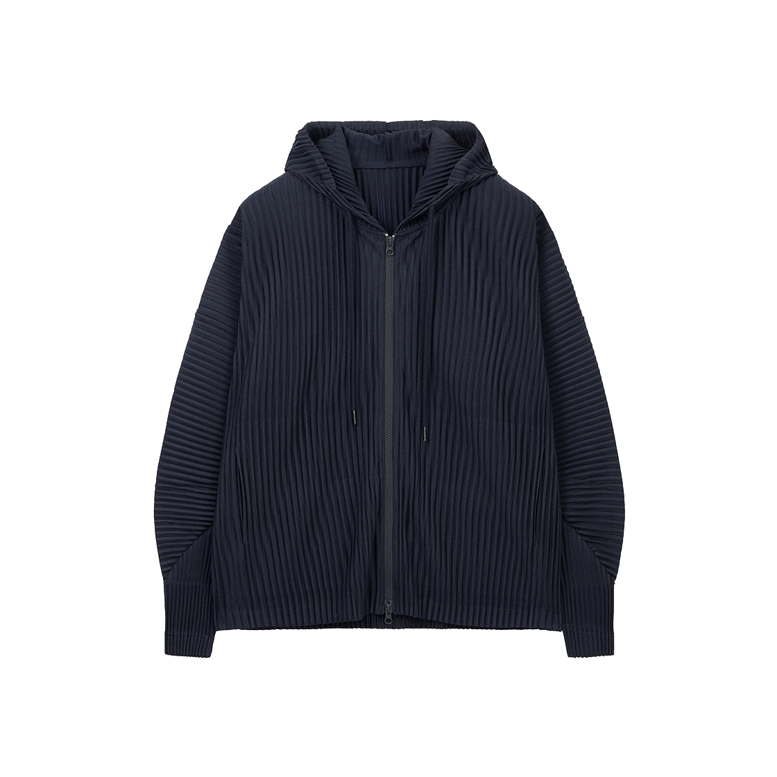 TNJU6E107N2 TNGT Yoyogi Pleats Hooded Zip-Up Navy
