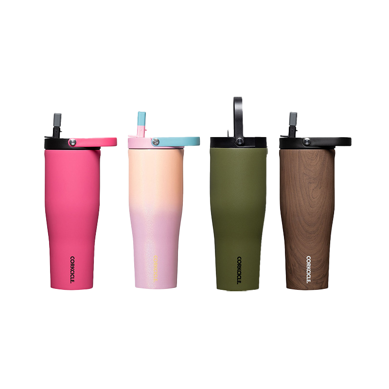 콕시클 CORKCICLE 고컵 XL 텀블러 대용량 밀폐 손잡이 빨대 스텐 진공 보온 보냉 890ml(CORKCICLE Go Cup XL Stainless Steel Vacuum Insulated Tumbler Large Capacity Leakproof with Handle & Straw 890ml)