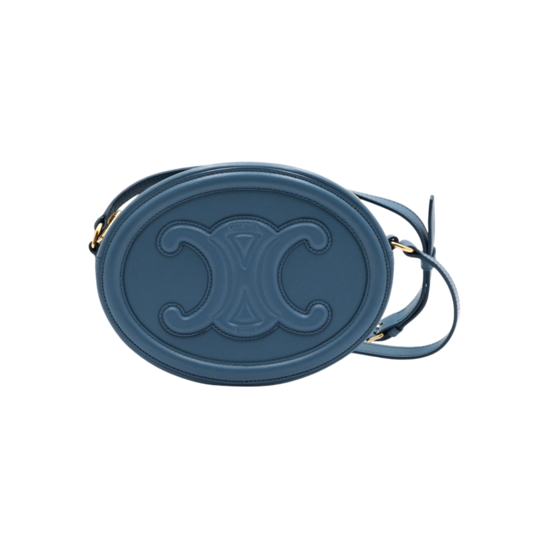 ITA6S5J8JHS9 Celine 198603DXC Blue Cur Leather Large Triomphe Shoulder and Crossbody Bag