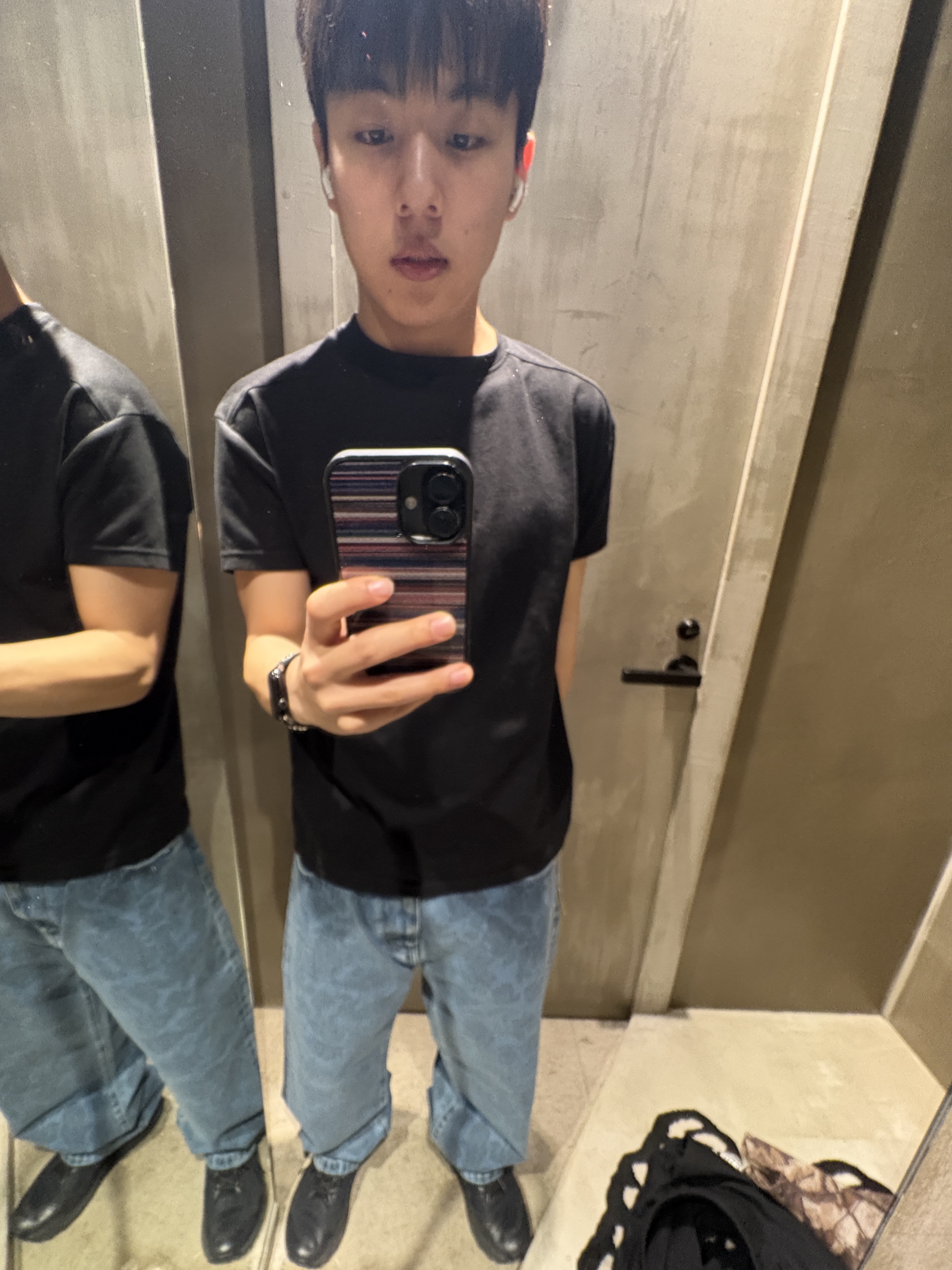 Carhartt WIP Duck Landon Pants Camo Duck Blue Bleached 착용 스타일 - 1