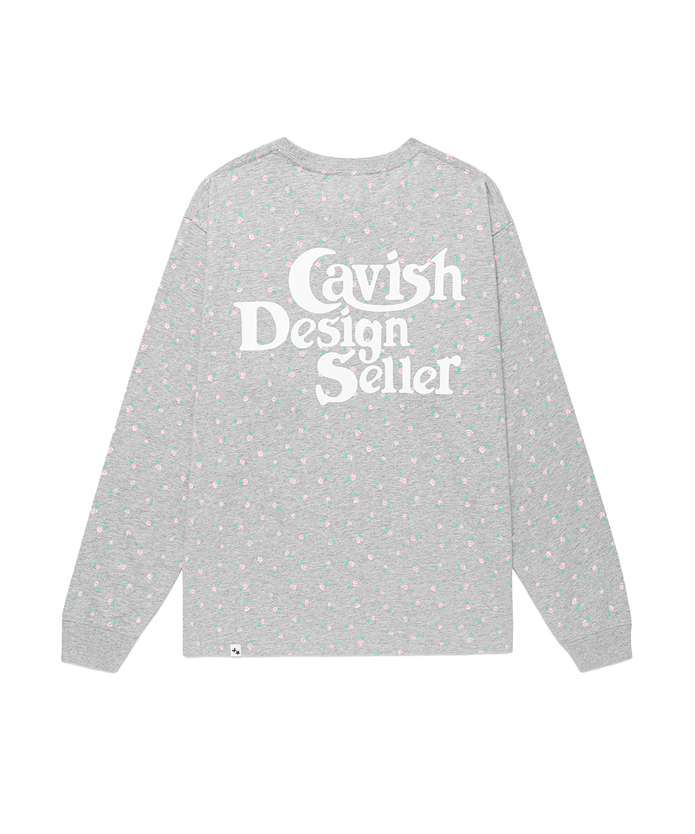 CV2GSUT551AGR CAVISH Flower Seller Logo LS Tee Grey