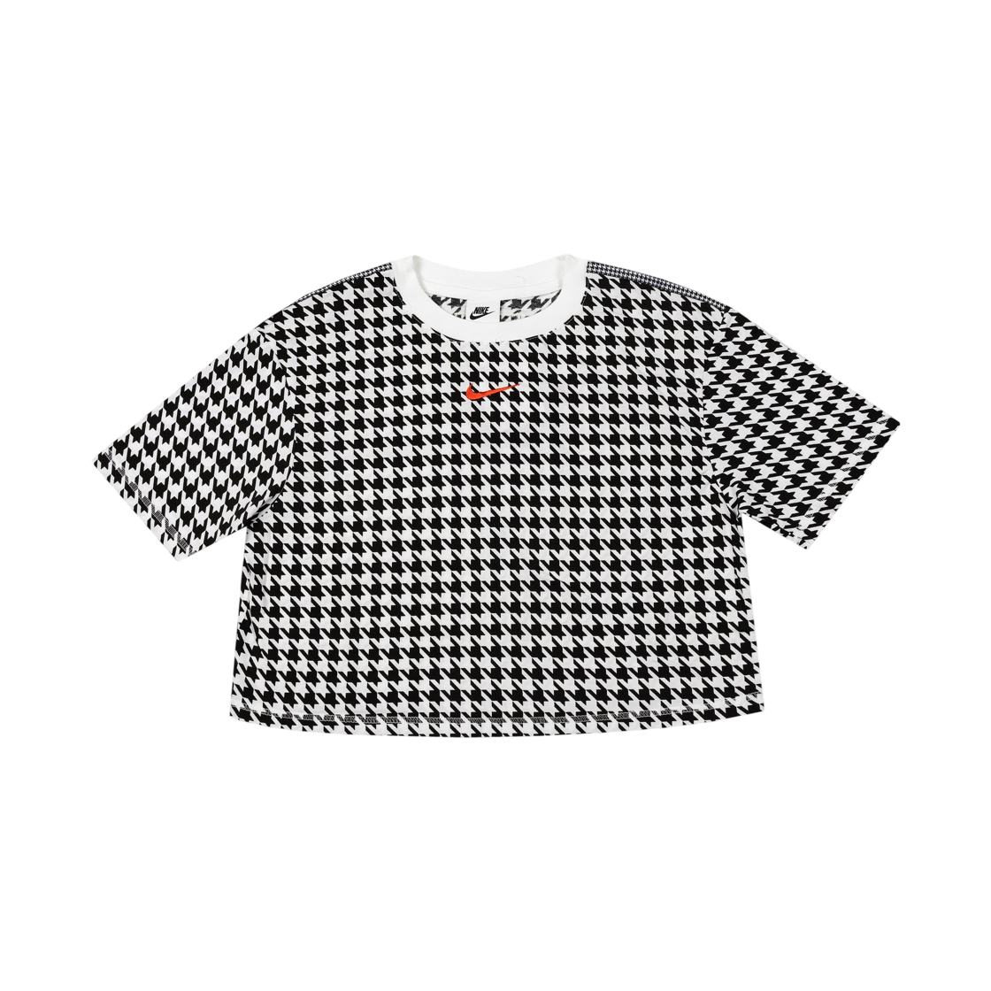 DD5034-100 (W) Nike NSW Icon Clash Casual Sports Houndstooth Short Sleeve T-Shirt White Black - Asia
