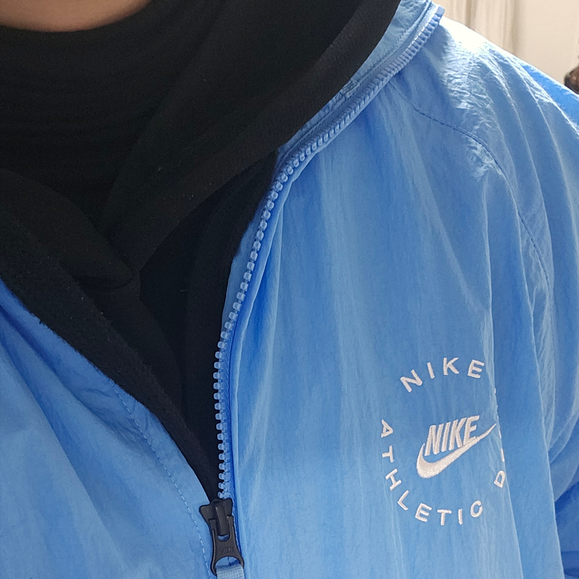 Nike NSW Woven Jacket University Blue White - Asia 착용 스타일