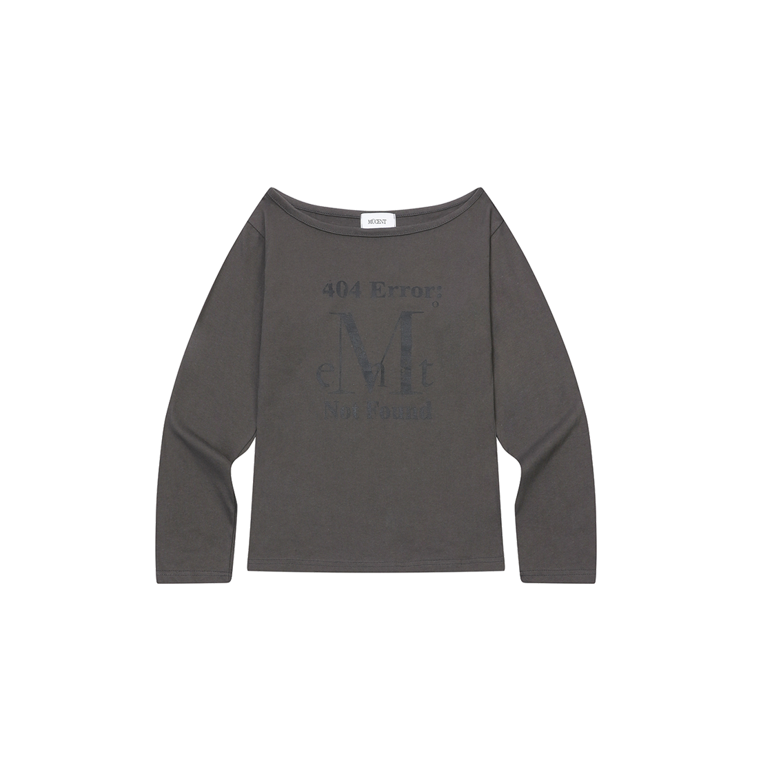 P0000BIA MUCENT 404 Error Crack Logo One Shoulder T (2Color) Charcoal