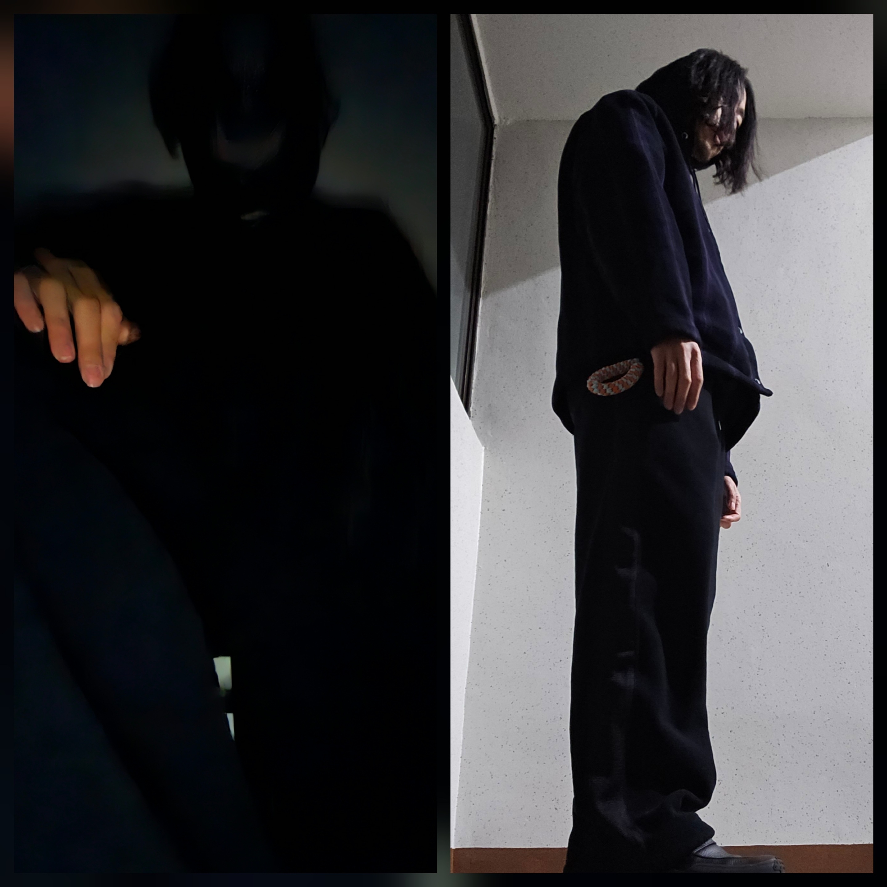 Uniqlo x Needles Fleece Wide Pants Black - JP, Uniqlo x Needles Fleece Oversized Cardigan Black - KR 착용 스타일 - 1