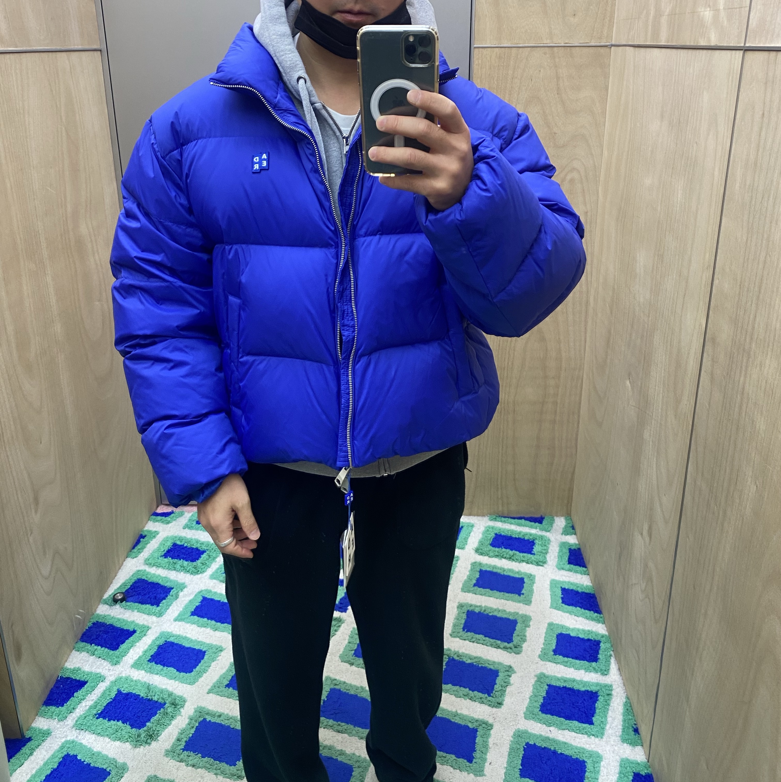 Ader Error Sig; TRS Tag Puffer Jacket 01 Z-Blue 착용 스타일