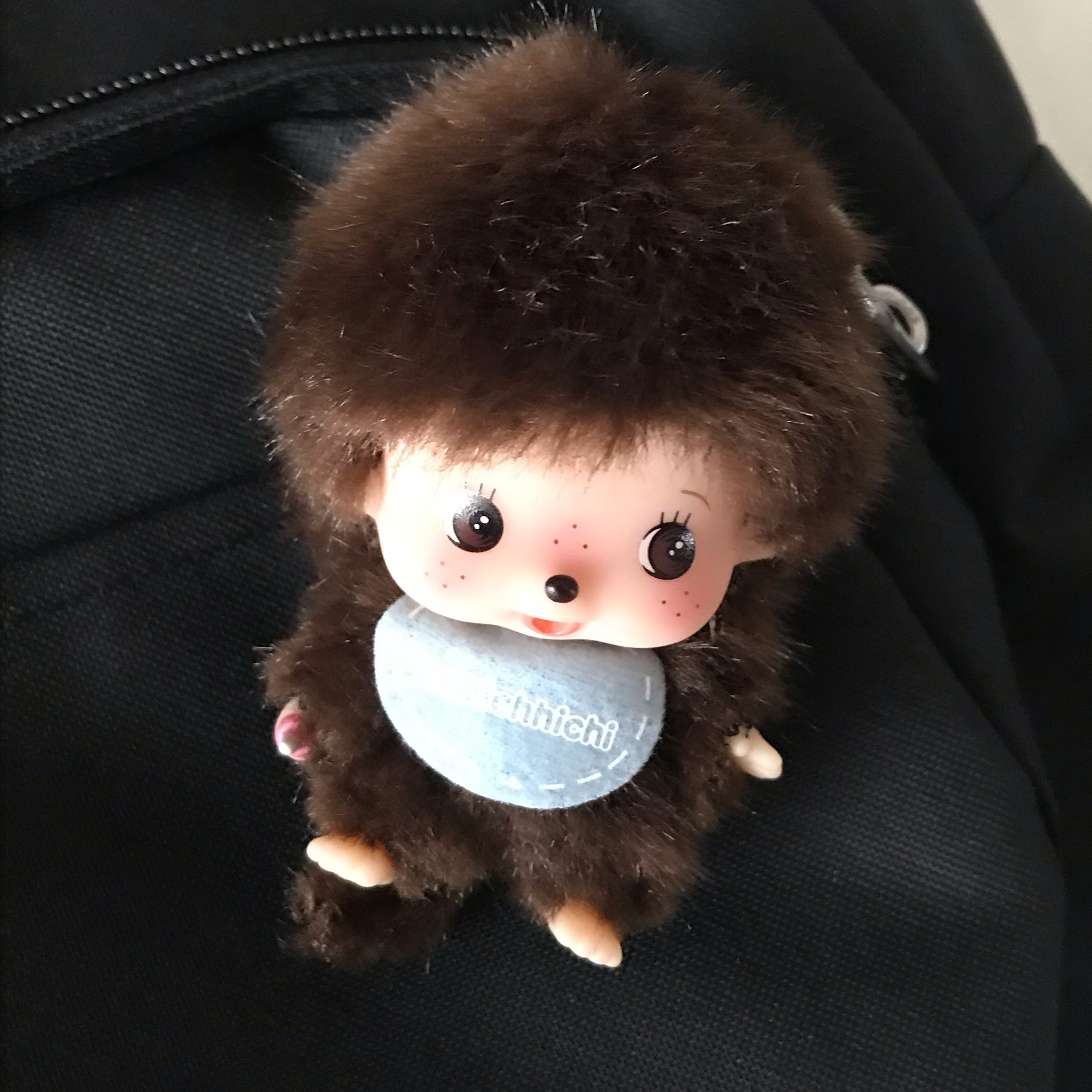 Monchhichi Bebichhichi Bighead SS Boy Key Chain Blue 착용 스타일