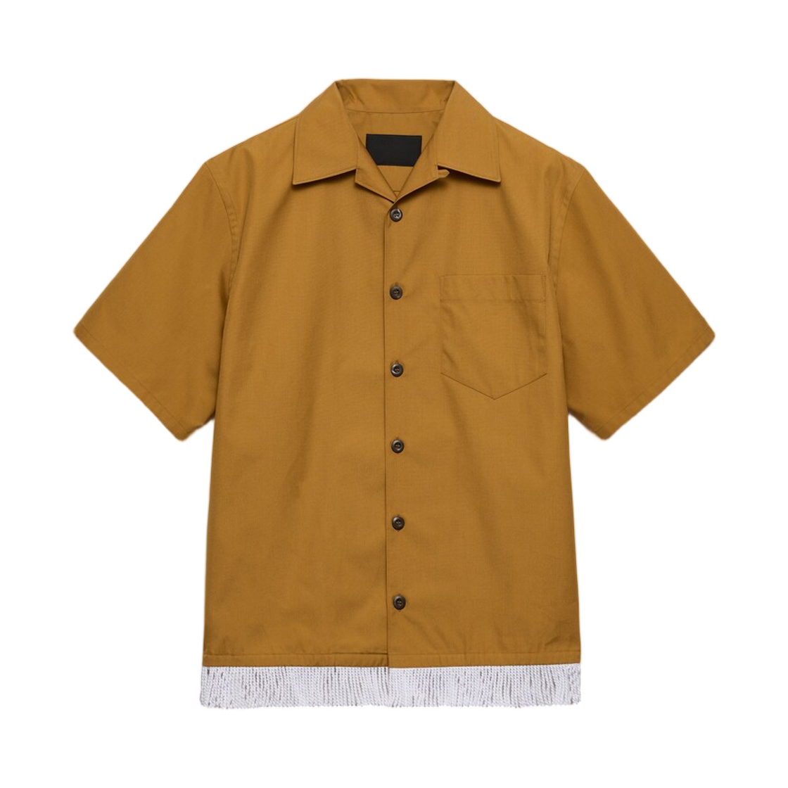 UCS547-18T2-F0388 Prada Cotton Blend Fringed Bowling Shirt Topaz