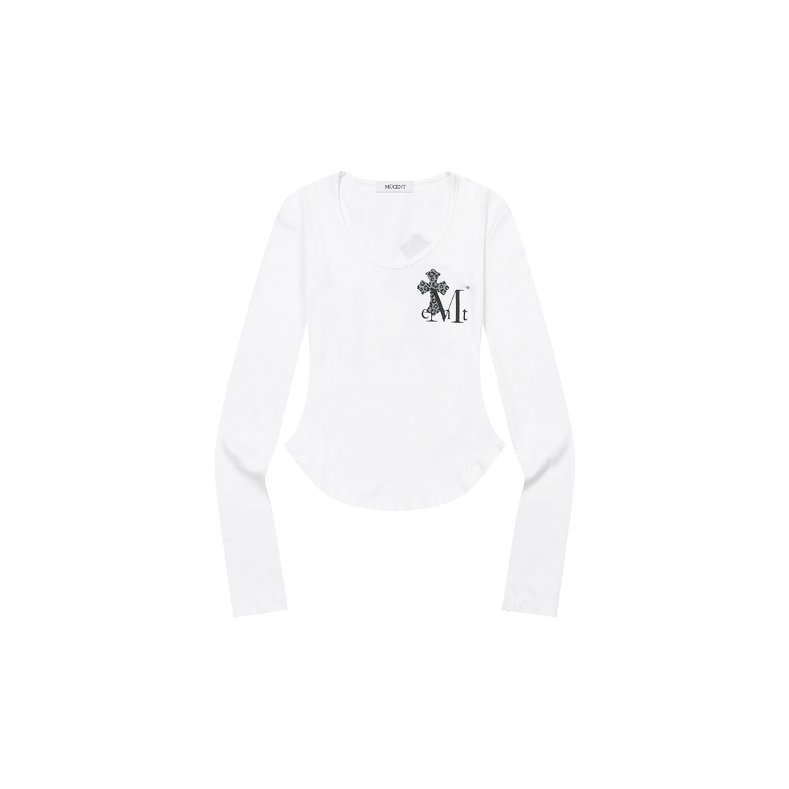 무센트 사하라 호피 십자가 백 로고 유넥 굴림 긴팔 티 (2컬러) 화이트 - 호피 차콜(MUCENT Sahara Leopard Cross Back Logo U-Neck T (2Color) White - Leopard Charcoal) - 2