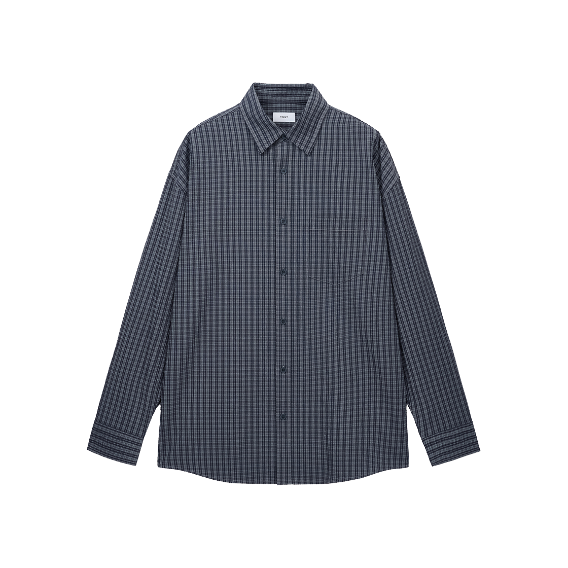 TNSH6E102N2 TNGT Kinoshita Seersucker Check Shirts Navy
