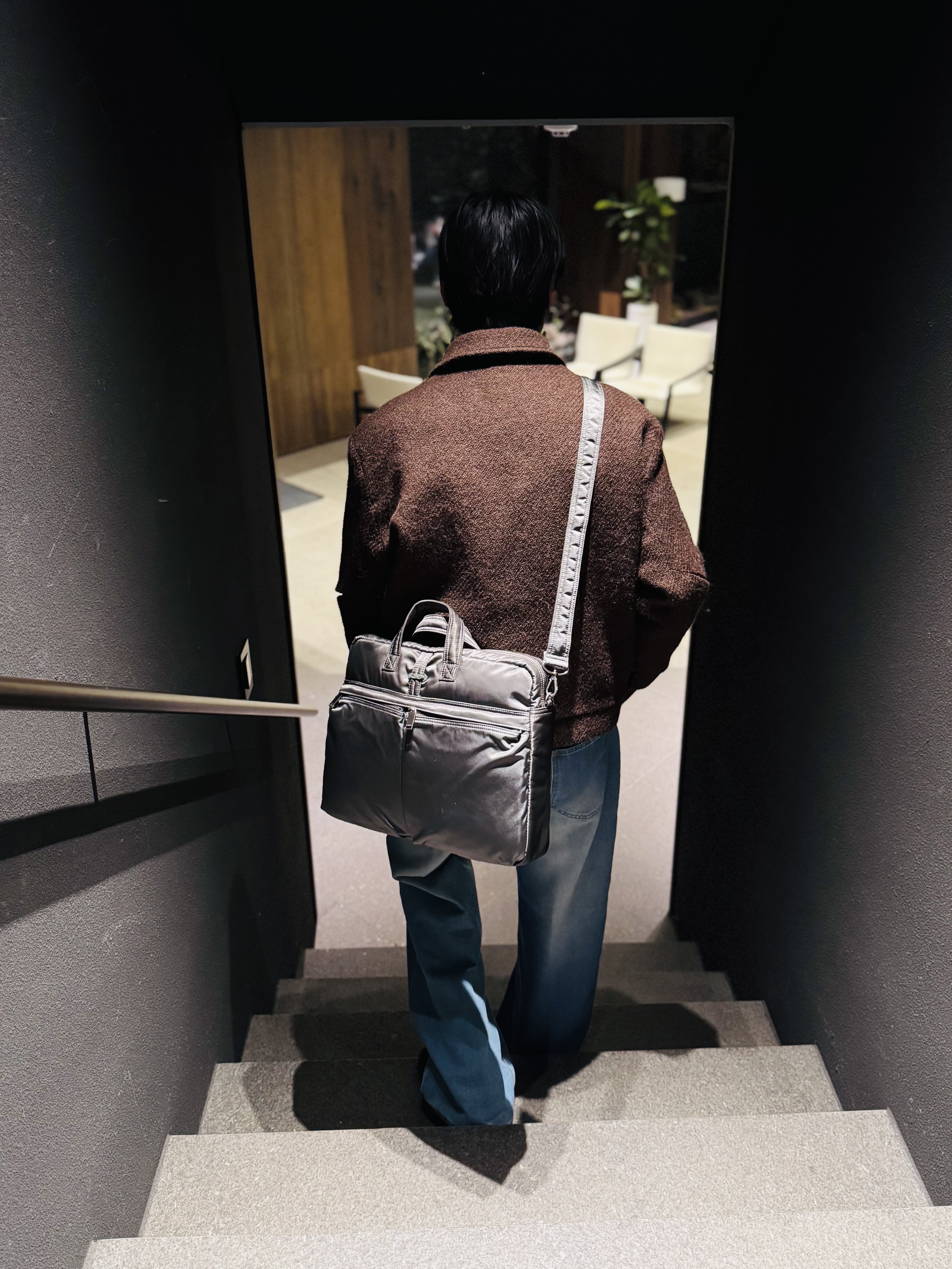Farfromwhat Far Wool Arm Cutline Jacket 착용 스타일 - 4