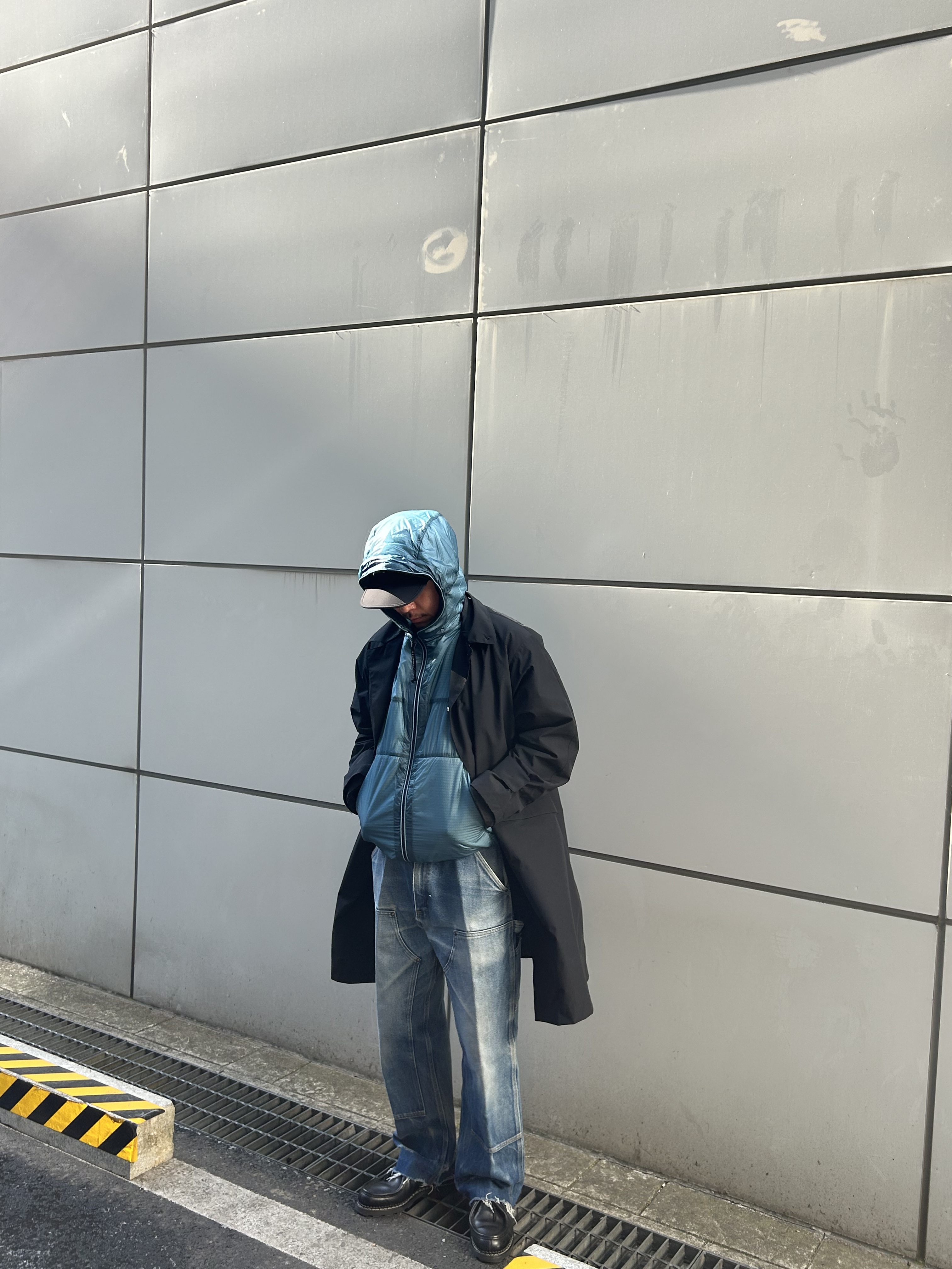 Paraboot Michael Lisse Black, Carhartt WIP Smith Denim Double Knee Pants Blue Stone Bleached 착용 스타일 - 2