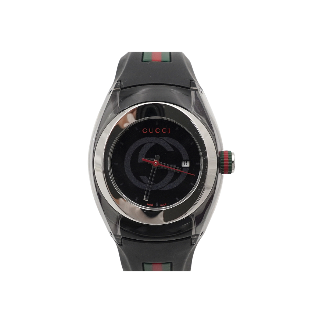 구찌 YA137301 블랙 SYNC 인터로킹 러버 36MM 남여공용 쿼츠 시계aa55977(Gucci YA137301 Black Sync Interlocking Rubber 36MM Unisex Quartz Watch)