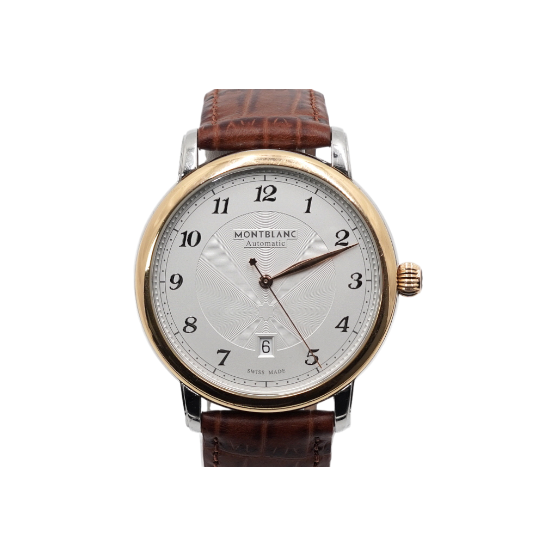 몽블랑 117576 스타 레거시 금장 아날로그 오토매틱 스틸 42mm 가죽밴드 남성 시계aa57480(Montblanc Star Legacy Gold-Plated Automatic Men's Watch with Leather Strap - 42mm)