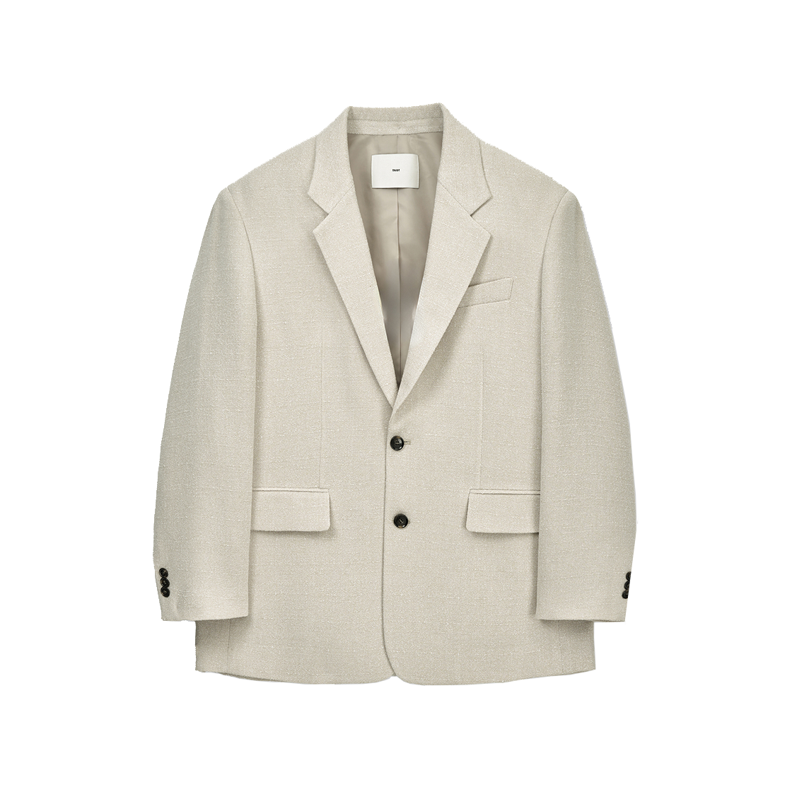 티엔지티 우먼 오버사이즈 트위드 싱글 자켓 크림(TNGT W Oversize Tweed Single Jacket Cream)