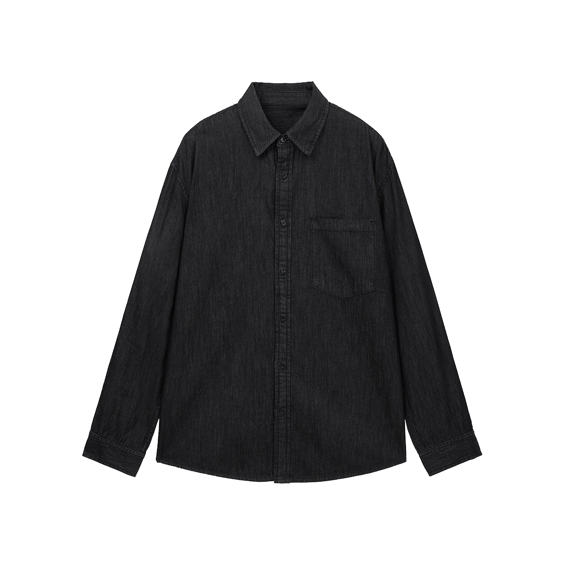 TNSH6E105BK TNGT Oversize Denim Shirts Raw Black