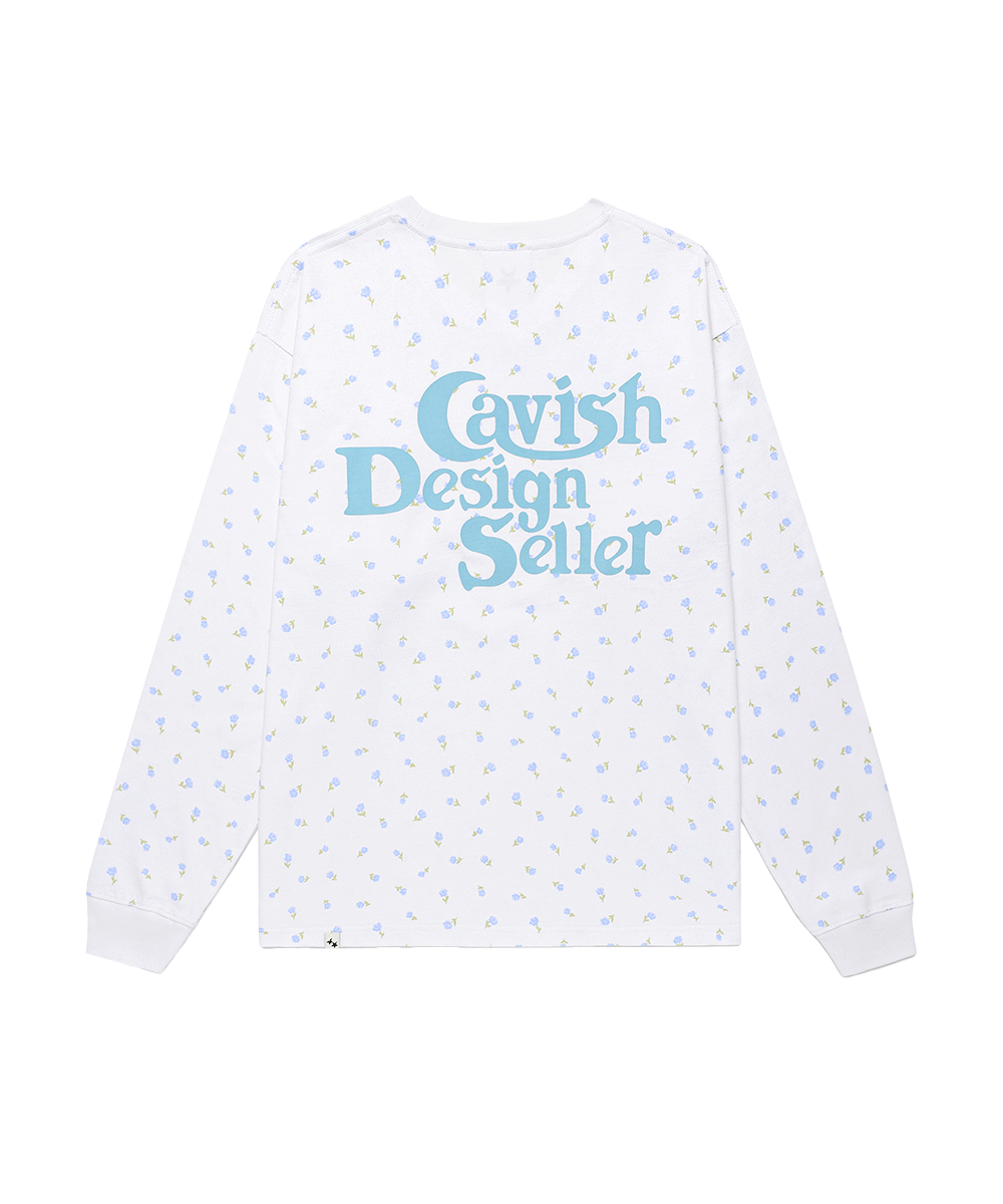 CV2GSUT551AWH CAVISH Flower Seller Logo LS Tee White