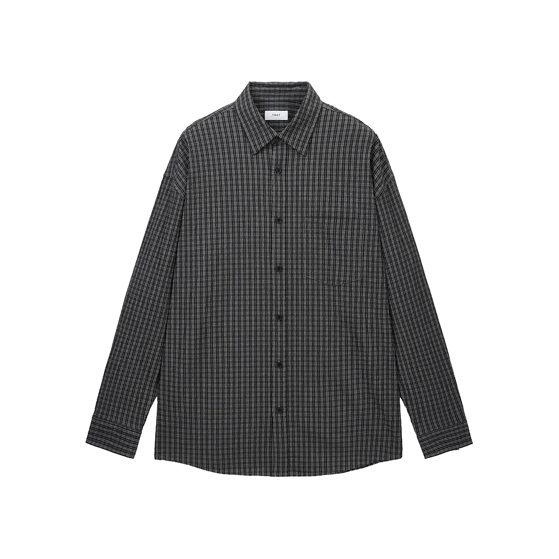 TNSH6E102BK TNGT Kinoshita Seersucker Check Shirts Black