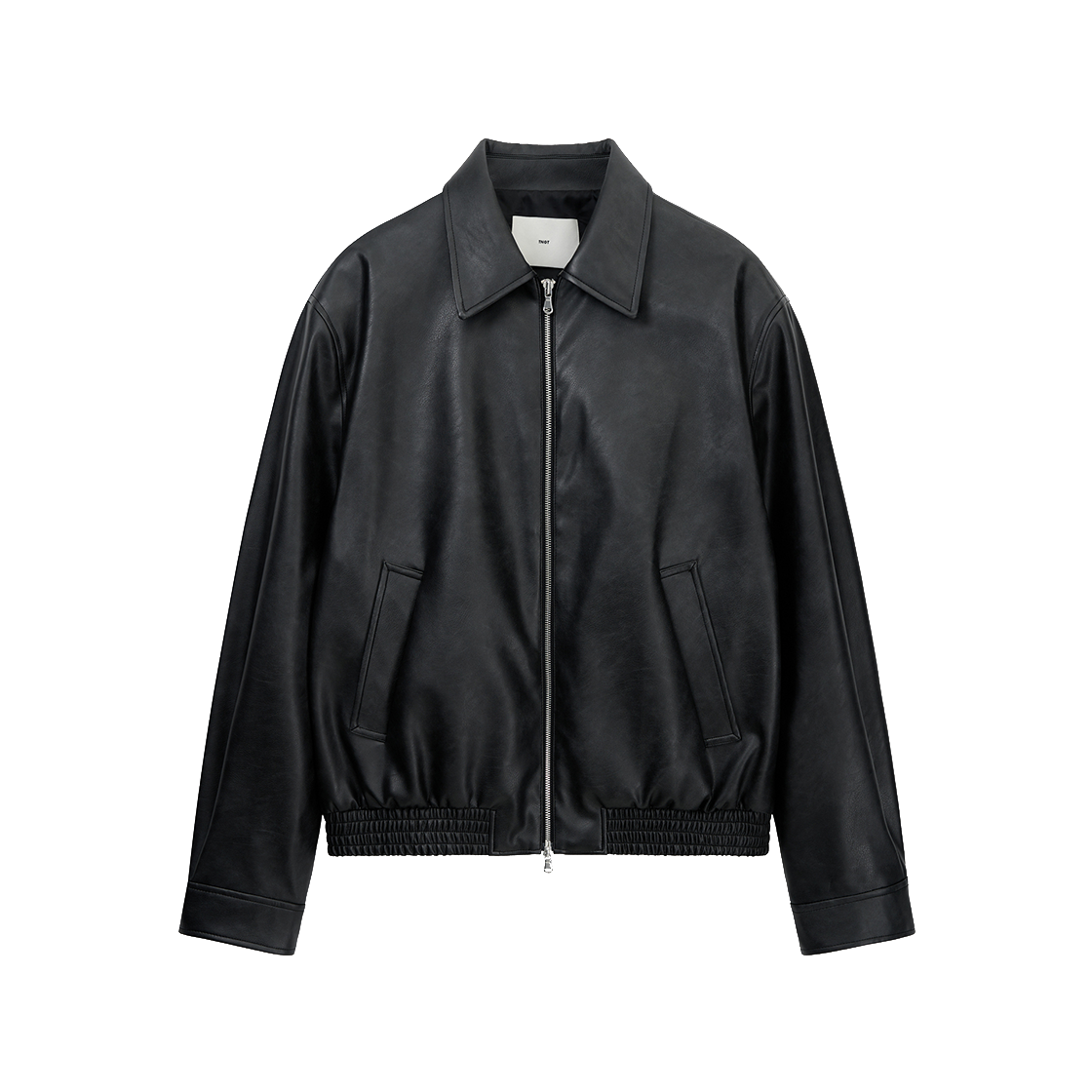 티엔지티 우먼 페이크 레더 점퍼 빈티지블랙(TNGT W Faux Leather Jumper Vintage Black)
