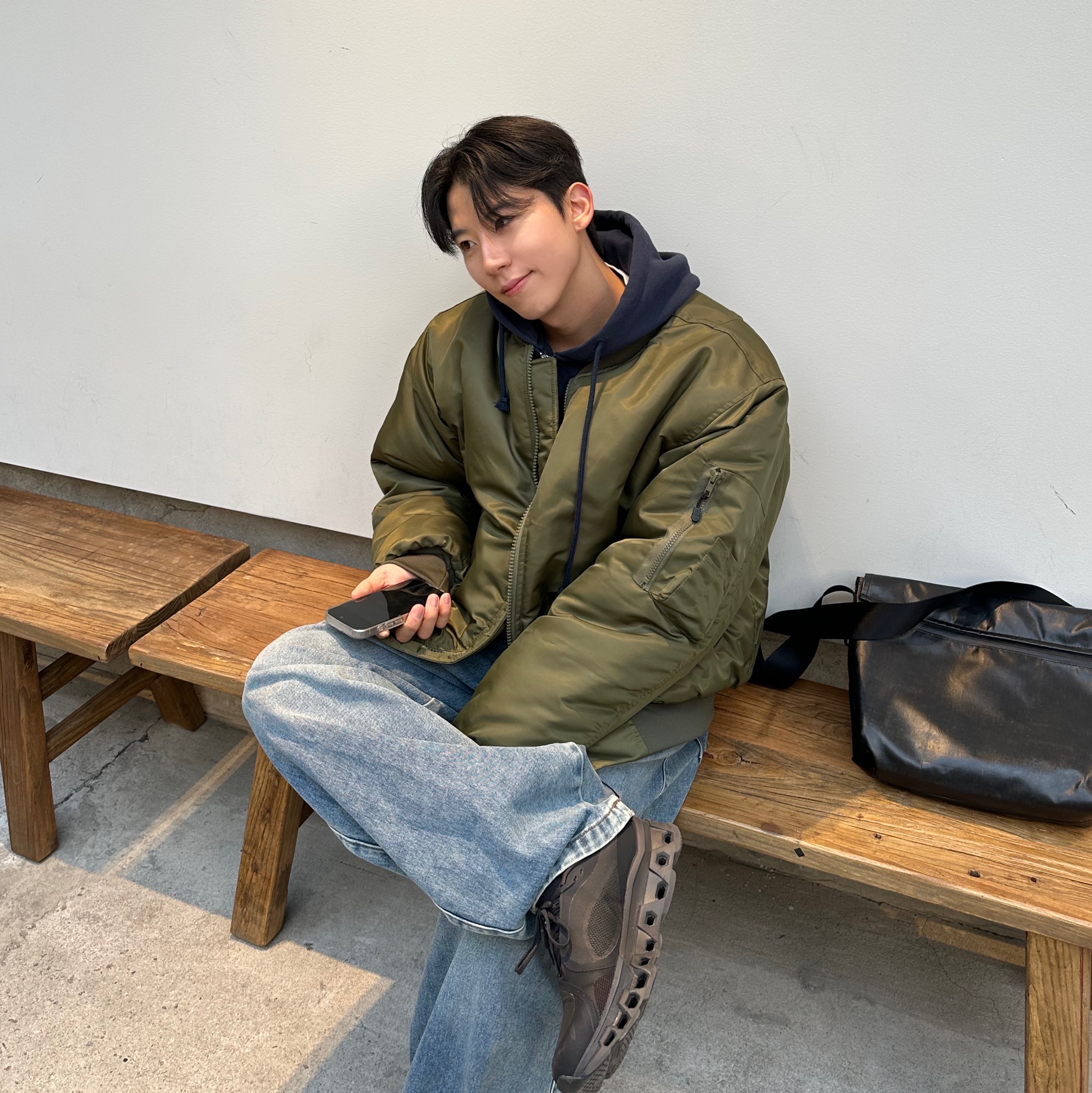 On Running x Post Archive Faction (Paf) Cloudmonster 2 Thorn Brown, Stussy Built Tough Zip Hoodie Navy 착용 스타일