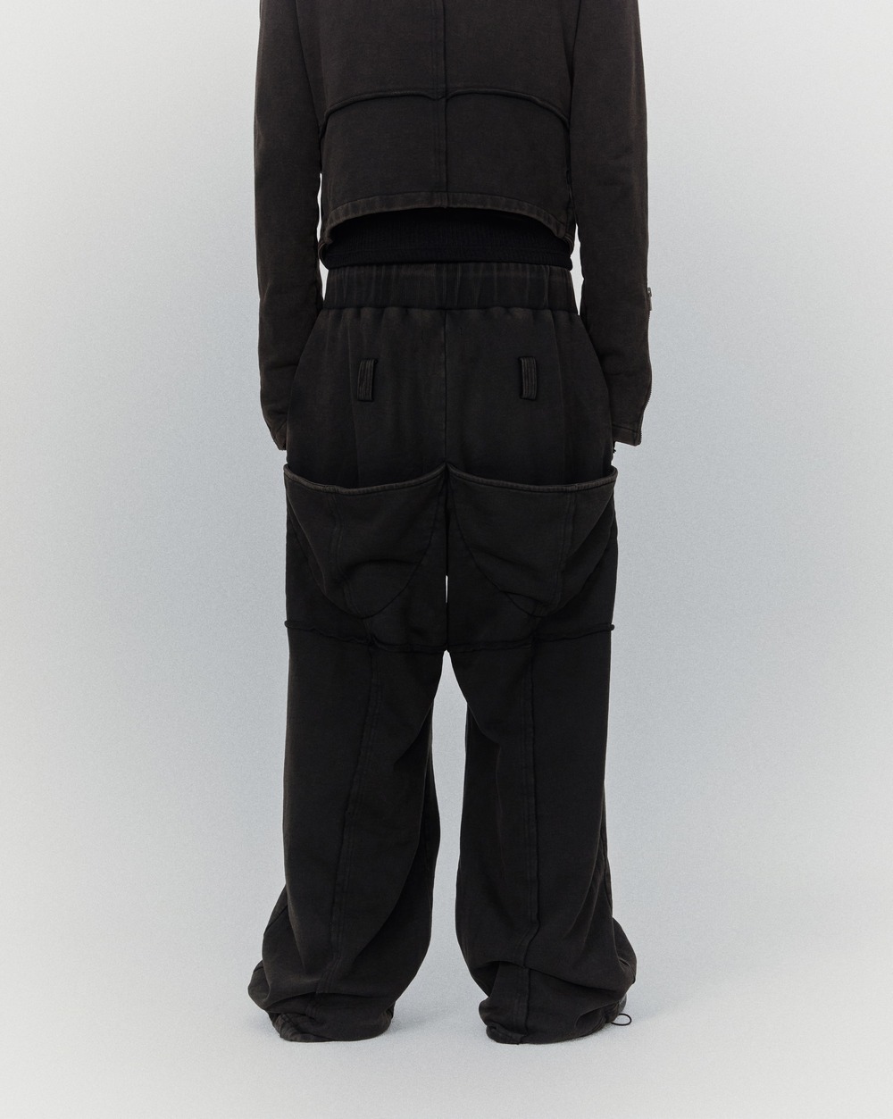 (M) 보니앤키예 디스트레스드 심 지퍼 팬츠 워싱 블랙((M) bonienkiye Distressed Seam Zipper Pants Washed Black) - 4