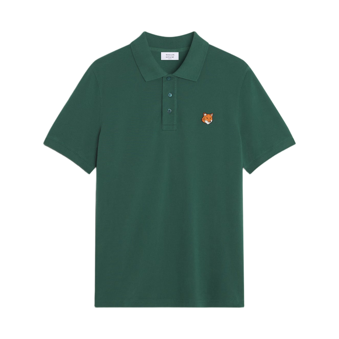 메종 키츠네 폭스 헤드 레귤러 폴로 보틀 그린(Maison Kitsune Fox Head Regular Polo Bottle Green)