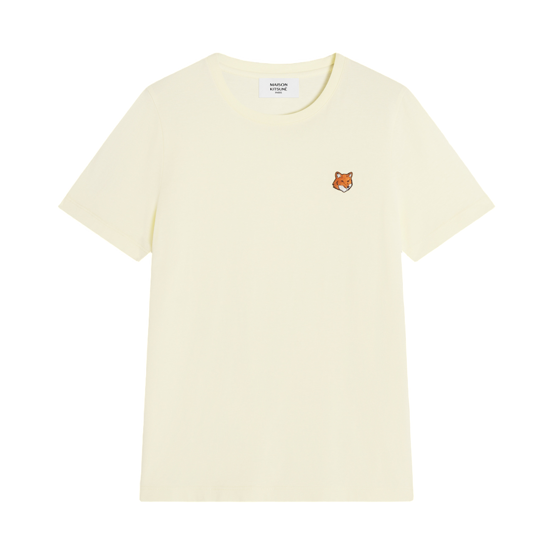 PW00113KJ7026-0424 (W) Maison Kitsune Fox Head Regular T-Shirt Pastel Yellow