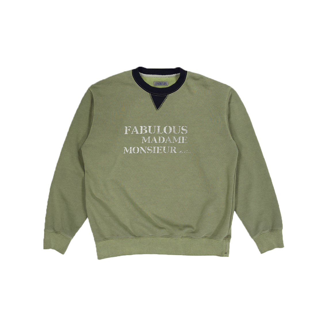 fab-25csmts05 FABEUR Colorblock Sweatshirts Sage Lime