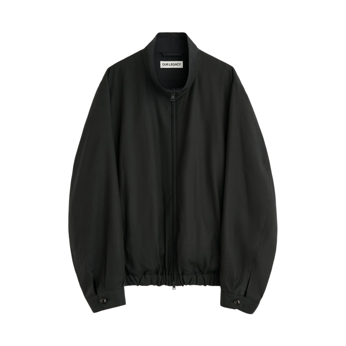 M2261CSB Our Legacy Casino Jacket Still Black Calm Cupro Cotton