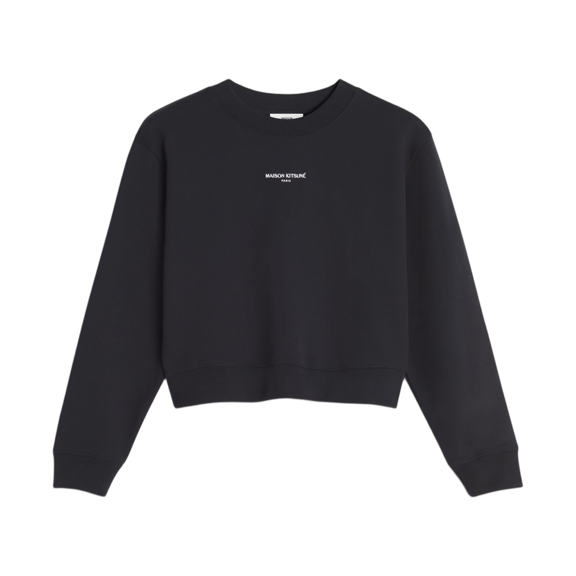 QW00300KM0341-P199 (W) Maison Kitsune Paris Cropped Sweatshirt Black