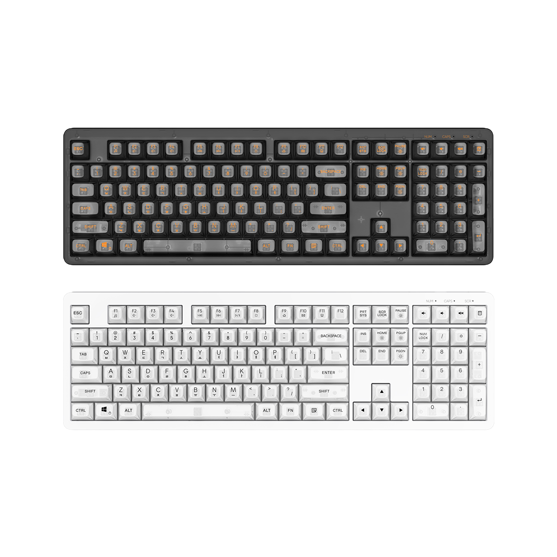 콕스 XM108 AURA SEEKEY 투명 키캡 오피스 게이밍 키보드(COX XM108 AURA SEEKEY Transparent Keycap Office & Gaming Keyboard)