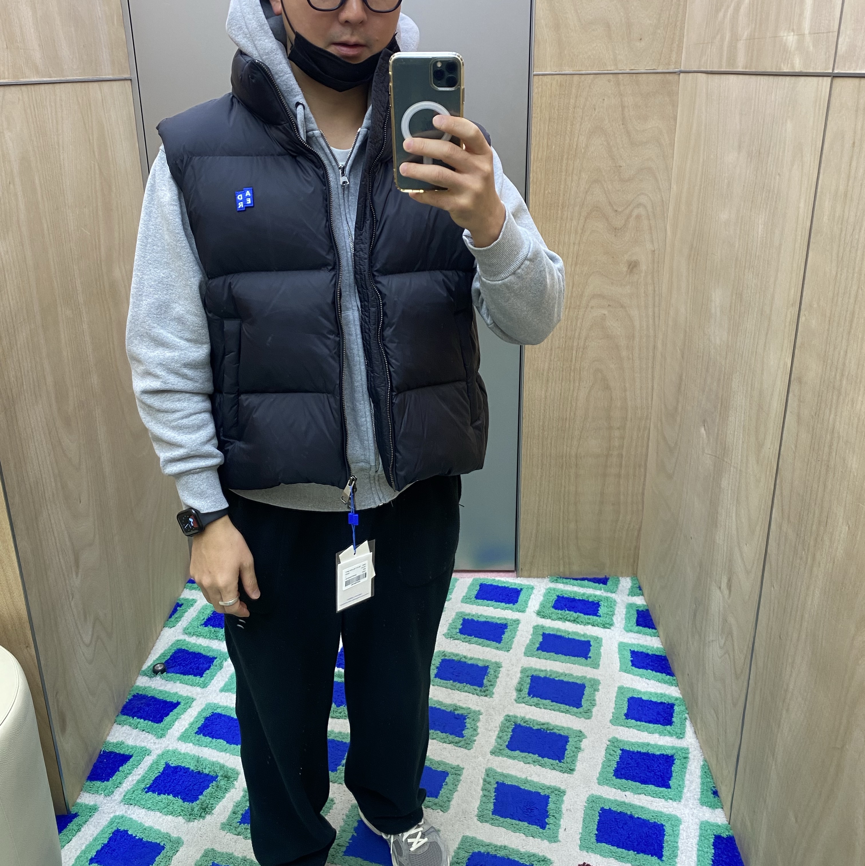 Ader Error Sig; TRS Tag Puffer Vest 01 Noir 착용 스타일