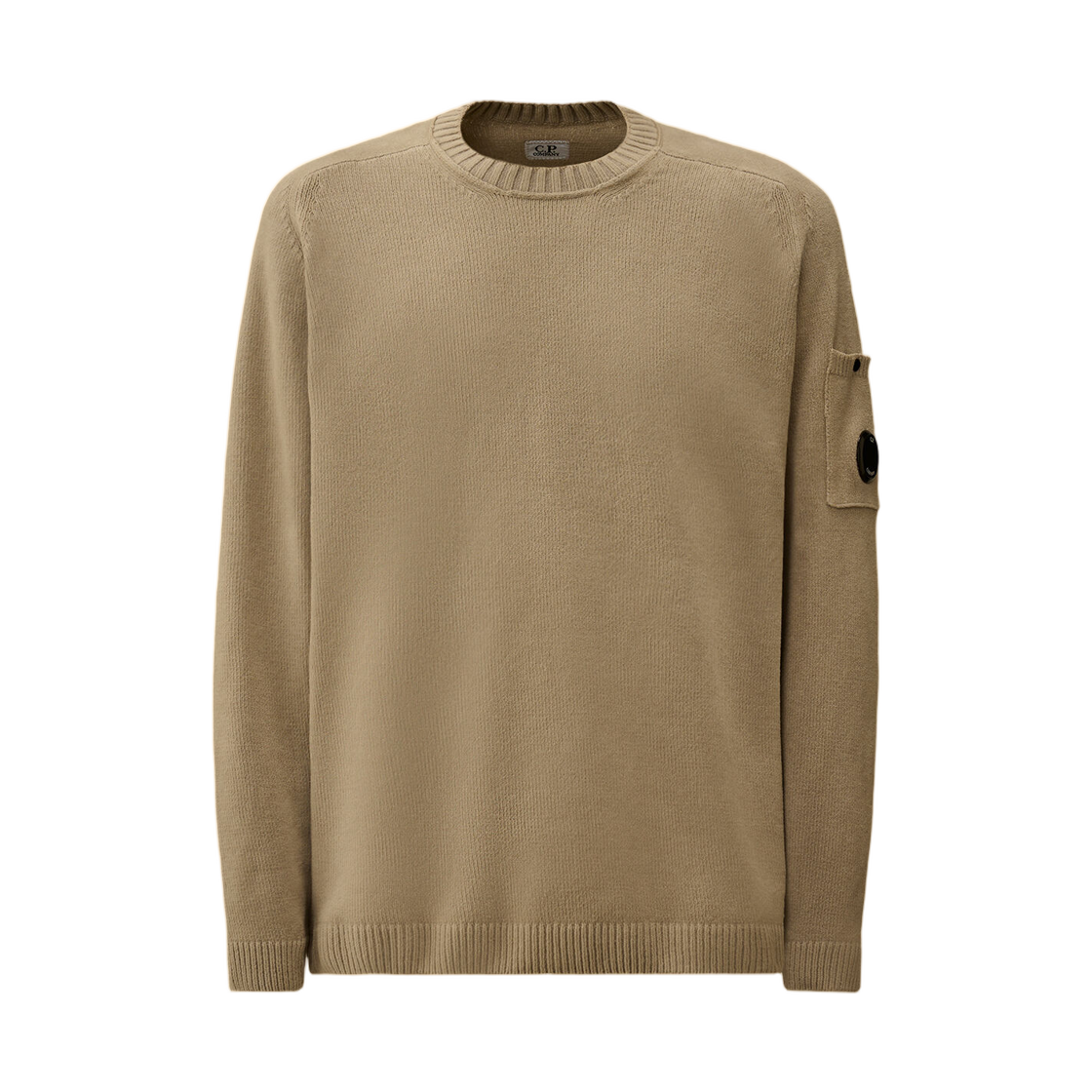 C.P. 컴퍼니 코튼 셔닐 크루넥 렌즈 스웨터 도브 그레이 - 26SS(C.P. Company Cotton Chenille Crewneck Lens Sweater Dove Grey - 26SS)