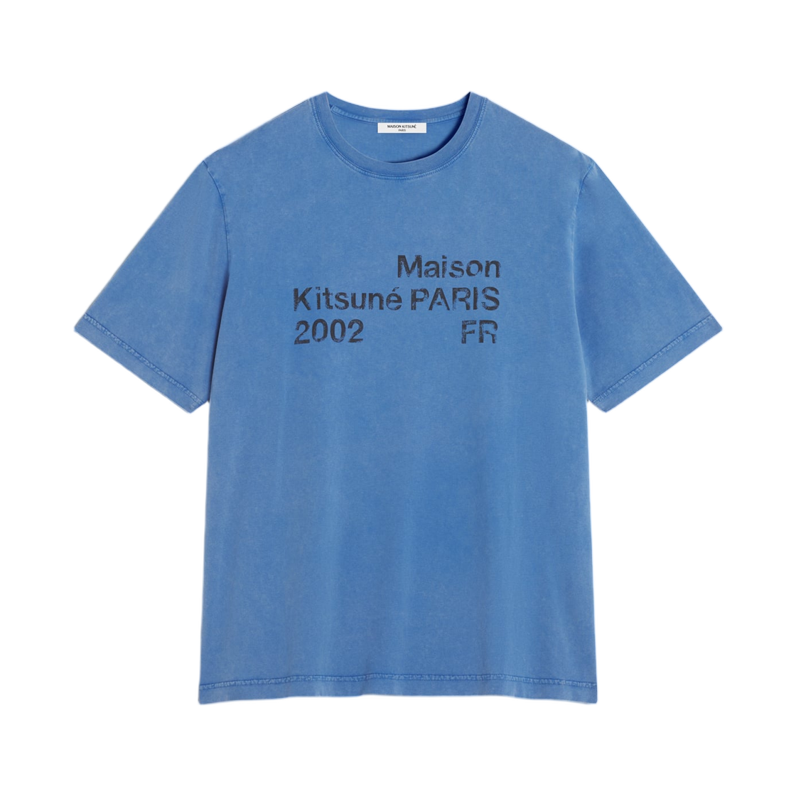 메종 키츠네 2002 페이디드 컴포트 티셔츠 라피스 블루 페이디드