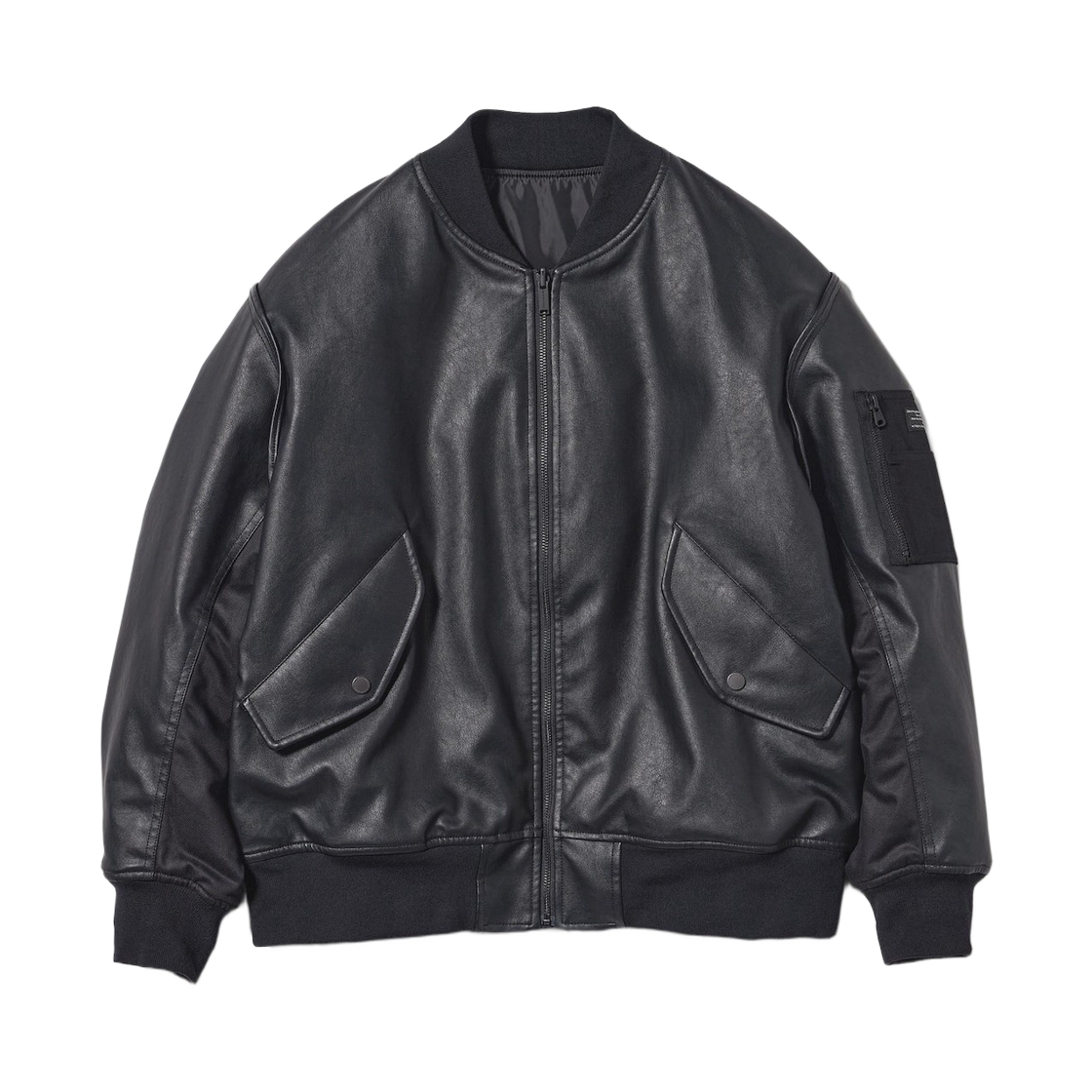 358548-09 GU x Undercover Fake Leather Reversible Blouson Black