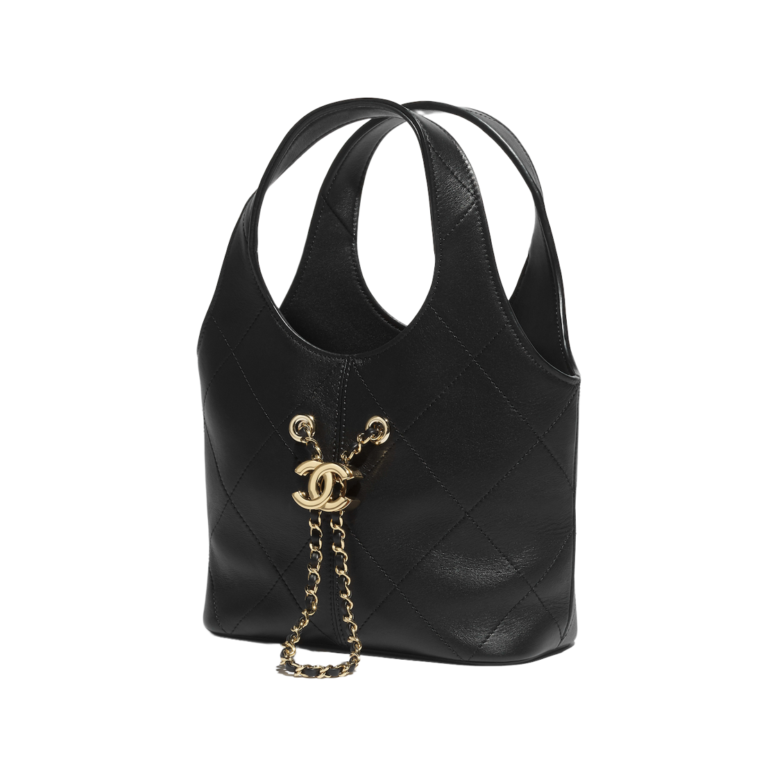 샤넬 스몰 쇼핑백 카프스킨 & 골드 메탈 블랙(Chanel Small Shopping Bag Calfskin & Gold Black) - 2