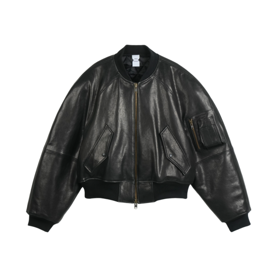 프로토콜 인덱스 이그재저레이트 숄더 레더 자켓 블랙(Protocol Index Exaggerated Shoulder Leather Jacket Black)
