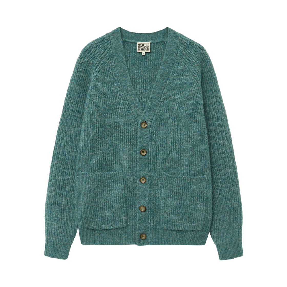 - Marithe Francois Girbaud Hairy Overfit V-Neck Cardigan Mint