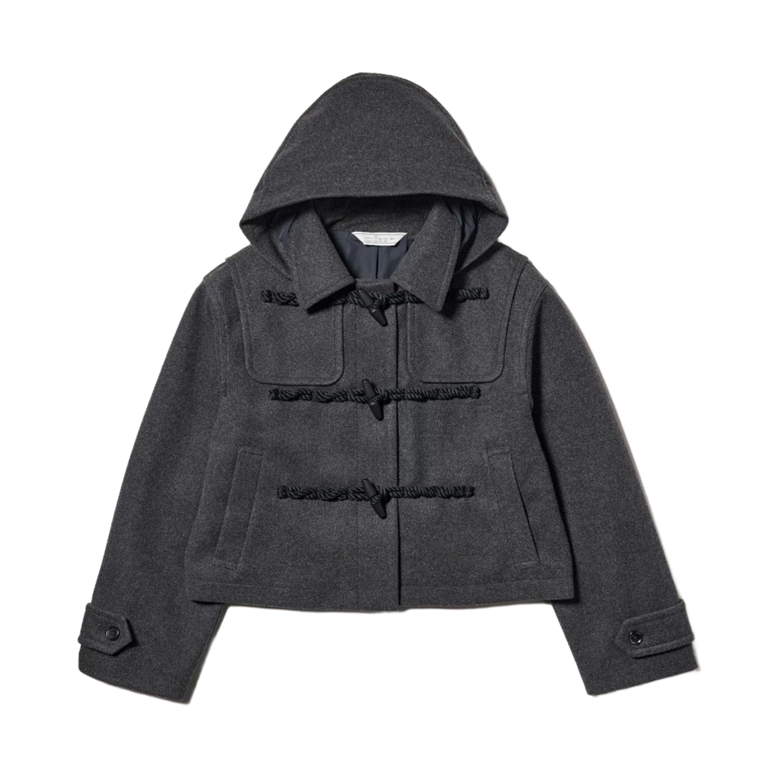 358650-08 (W) GU x Rokh +X Short Double 2-Way Coat Dark Gray