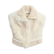 (W) Zara Fake Fur Waistcoat Light Beige